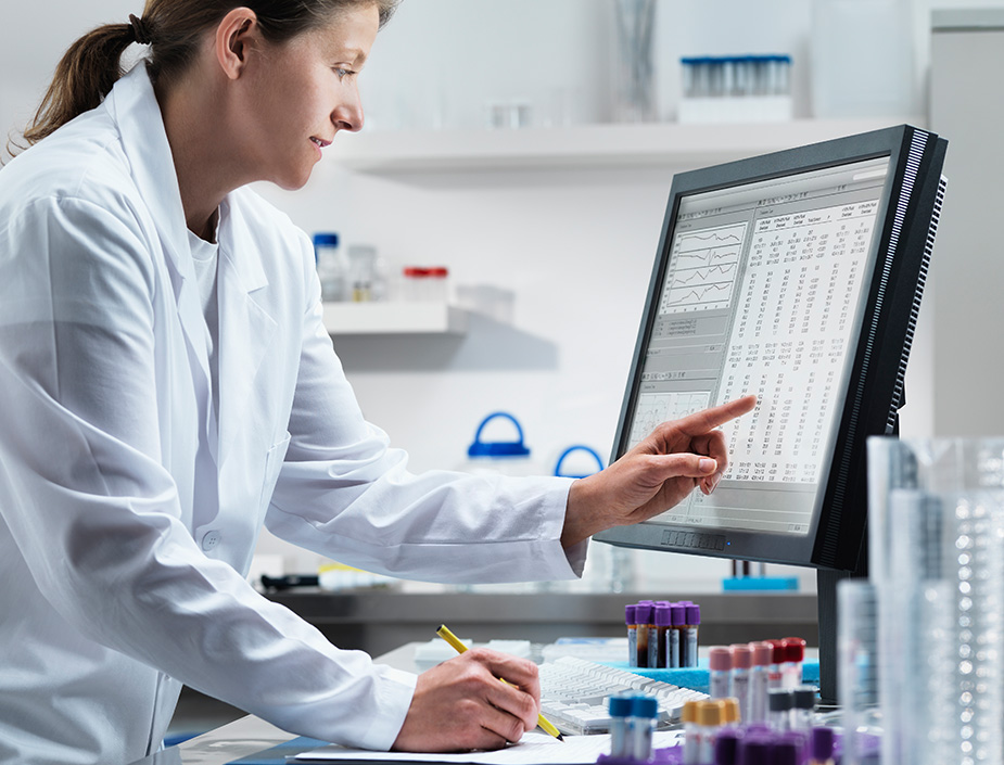 technician takes blood samples