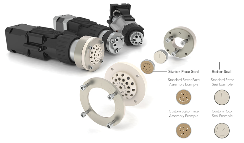 stator face and rotor seals on 3 switching valves